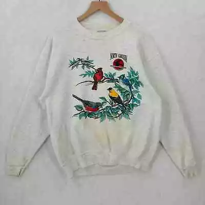 Vintage North Carolina Bird Sweatshirt Adult Large Distressed Oneita Gray  • $17.99