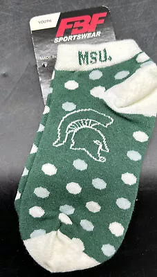 1 Pair Michigan State University Spartans Socks Size Youth 1-5 • $10.99
