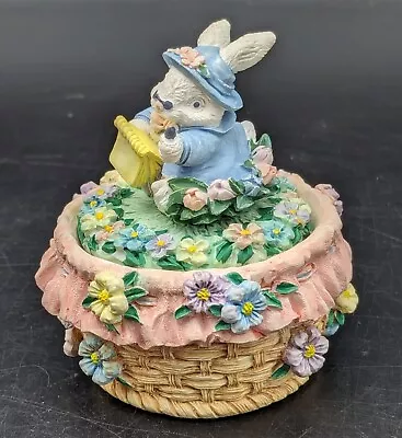 Resin Trinket Box Easter Bunny Flowers Spring • $10.99
