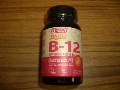 Deva Vegan B-12 With Folic Acid & B6 Fast Dissolve 90 Tablets Exp 5/8/2024 • $9