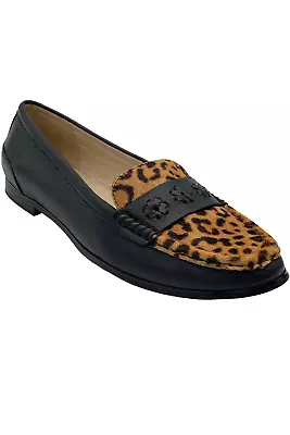 Jack Rogers Haircalf Slip-On Loafers Remy Black/Leopard • $49.99