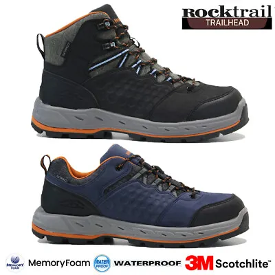 Mens Waterproof Walking Hiking Boots Memory Foam Running Ankle Trainers Shoes • £13.95