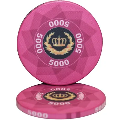 MRC POKER 50pcs 10g Laurel Crown Ceramics Poker Chips $5000 • £24.10