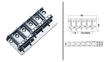 5 String Bass Bridge Chrome BB501-CR • $13.99