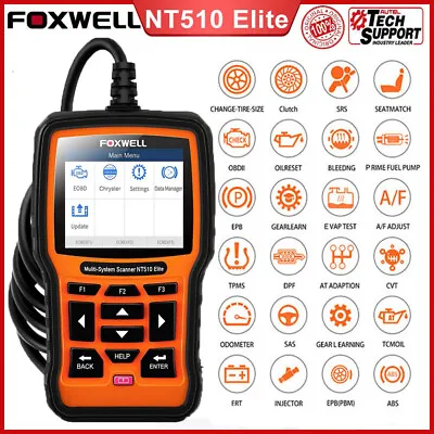 $142 • Buy FOXWELL NT510 Elite OBD2 Scanner All System Car Diagnostic Tool SAS ABS DPF Oil