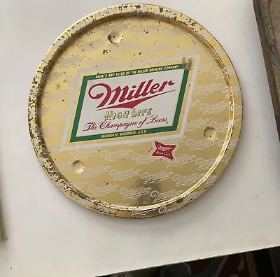 Miller High Life Beer  Vingtage Metal Tray: Gold Color • $10