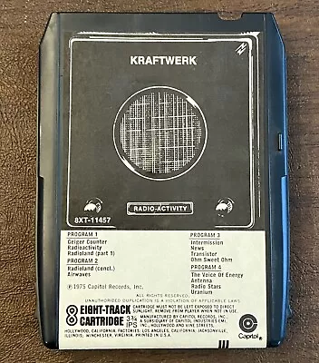 Vintage KRAFTWERK ‎Radio-Activity 8 Track Tape Cartridge Capitol 1975 (8XT11457) • $39.99