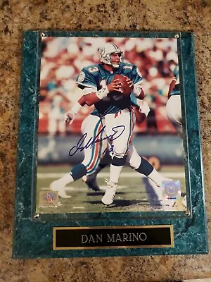 Dan Marino Signed 8x10 Miami Dolphins Plaque Photo Mounted Memories COA  • $175