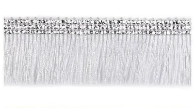 3cm Silver Metallic Chainette Fringe Trimming Sewing Crafts Edging Curtains • £1.99
