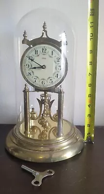 1951 Working Vintage Kundo Kieninger & Obergfell Anniversary Clock W/Key & Dome  • $70