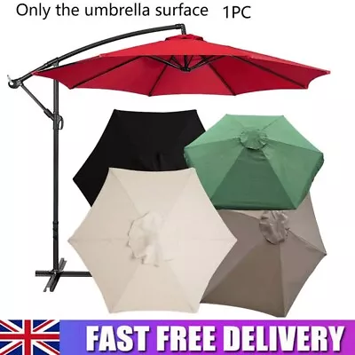 2/2.7/3m Replacement Fabric Garden Parasol Canopy Cover For 6 8 Arm Umbrella UK • £19.49