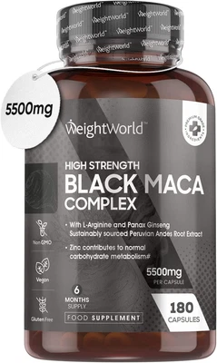 £17.99 • Buy Maca Root Capsules 5000mg (High Strength) – 180 Vegan Black Maca Capsules (6 Mon