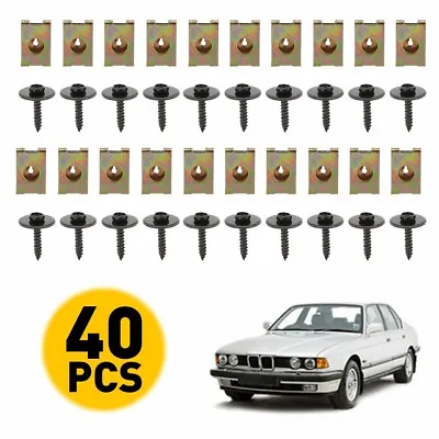 40Pcs Metal Car Screw Body Fender Bumper Retainer U Nut Clips Gasket Fastener US • $9.99