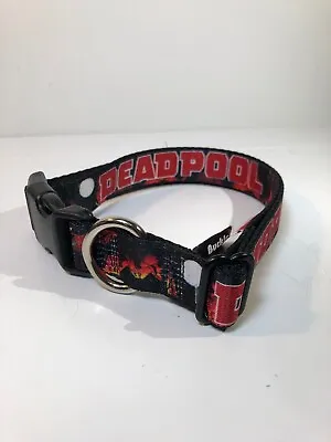 Buckle Down Deadpool Dog Collar Large 15-26 Inch X-Men Nylon Marvel NEW • $12