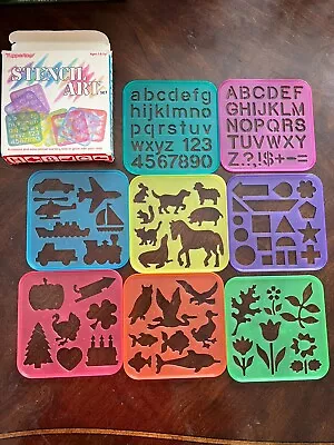 Vintage 1987 Tupperware Tuppertoys Stencil Art Set~set Of 8 Stencils-free Ship! • $23.99