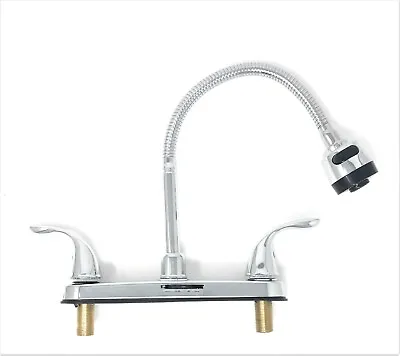 8  Faucet Kitchen Sink Tall High Arc Flexible Spout Brass Polished Chrome • $36.29