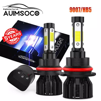 Pair 9007/HB5 LED Headlights Bulbs Kit High Low Beam 6000K Super White Bright • $29.99