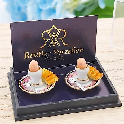 Reutter Porzella Porcelain Plate Good Morning Set With Eggs Dollhouse Miniature • $15