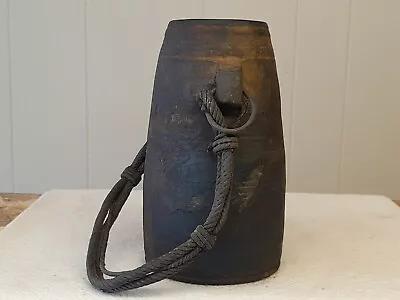 Old Primitive Antique Handmade Wood Hanging Bucket Canister Grungy 18th Century • $119