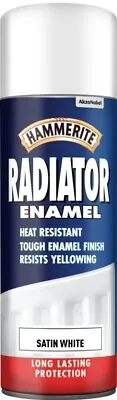 Hammerite Radiator Enamel Aerosol Satin White 400ml • £10.22