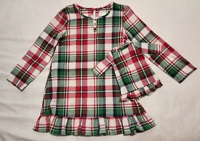 NWT Girls Plaid Christmas Nightgown Size 6/6X & Matching Doll Gown Fits 18  Doll • $12.99