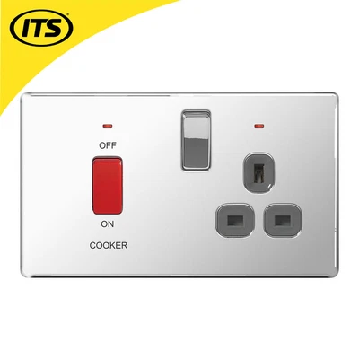 £11.88 • Buy BG Chrome 45A Cooker Connection Unit Switched Socket - Grey