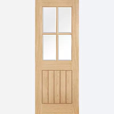 LPD Internal Belize Oak 4 Light With Clear Bevelled Glass Doors  • £94.99