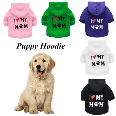 ⭐Dog Clothes Boy Girl Pet Hoodie I LOVE MY MOM For For Chihuahua Maltese York • $4.30