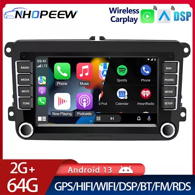 2+64GB Android 13 CarPlay Car Stereo Radio GPS NAV SAT For VW GOLF MK5 MK6 Jetta • $164.99