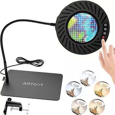 10X Magnifying Glass With Light And Stand 144 Leds Desk Lamp With 5 Colour Temp • $50.72