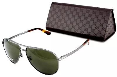 $499.95 • Buy RARE NEW Genuine GUCCI Matte Ruthenium Havana Aviator Sunglasses GG 2269S R80 70