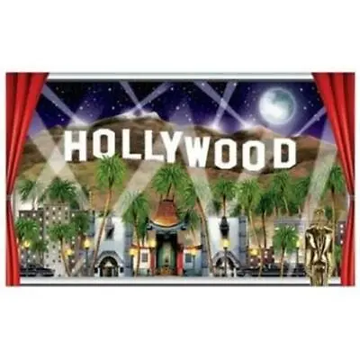 Hollywood Insta-View Wall Mural Plastic Red Carpet Awards VIP Party Decorations • £9.21