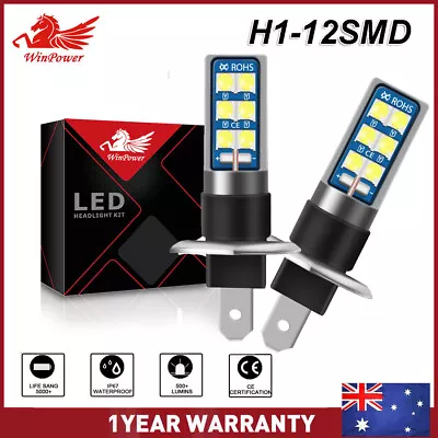 2x H1 LED Headlight 6000K High Low Beam Driving Lamp Bulbs Globes 55W Fog Light • $17.85