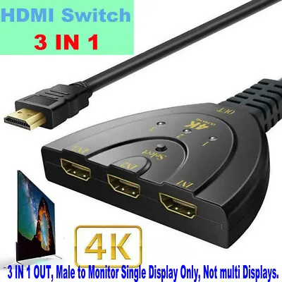 3 In 1 Out HDMI Converter Auto Select 4K 1080P HDMI Switch Switcher PS4 PRO XBox • $7.99