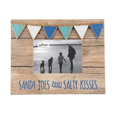 Sass & Belle Sandy Toes & Salty Kisses Nautical Photo Frame 30cm X 25cm 7x5  Int • £11.99