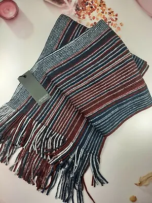 £15 • Buy MENS JEFF BANKS College SCARF Red And Grey Stripes BNWT Plus Goodie Bag 