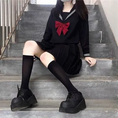 Japanese  Uniforms Style S-2xl Student Girl Navy Costume Women  Black JK Suit  • $56.19