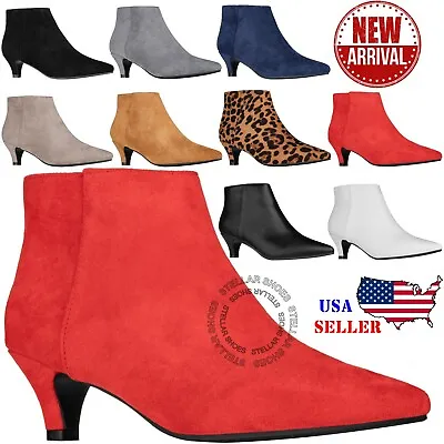 $29.99 • Buy [NEW] ILLUDE Women's Fashion Ankle Boots Pointed Toe Ankle Booties Low Heel Boot