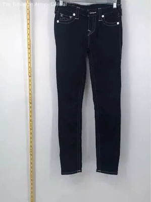 True Religion Womens Black Halle Mid Rise Denim Super Skinny Jeans Size 27 • $9.99