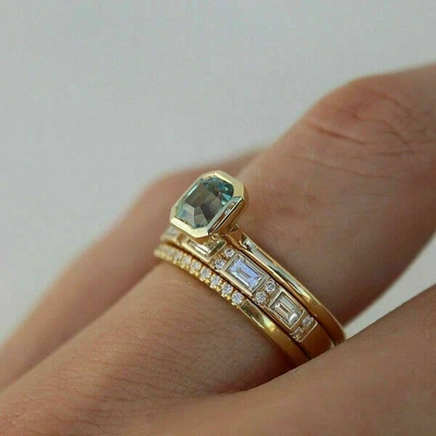 £3.11 • Buy Elegant 18k Gold Plated Rings For Women Cubic Zirconia Jewelry Ring Set Sz 6-10