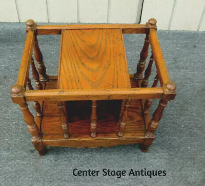 62977  Quality Oak Magazine Rack Holder Stand • $175