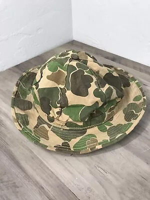 Vintage Duxbak Camo Canvas Boonie Bucket Style Hat Cap Mens • $34