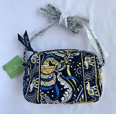 NWT Vera Bradley Retired Ellie Blue Yellow Elephants Mini Crossbody Chain Bag • $20