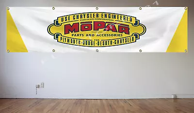 Mopar Banner Flag 2X8ft Parts Dodge Chrysler Plymouth Flag Garage Wall Decor • $17.99