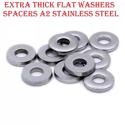 M3 M4 M5 M10 M14 M16 M20 Extra Thick Washer Flat Heavy Spacers Stainless Steel • £1.43