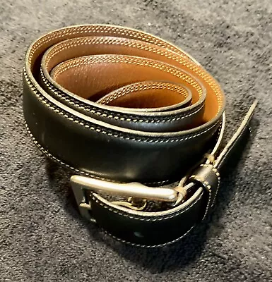 Coach Brown Leather Belt Size 34 Brass Buckle NICE! • $21.49