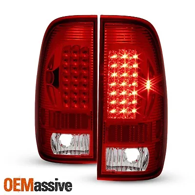 Fits 97-03 F150 F250 Pickup 99-07 Ford Superduty Red Clear LED Tail Lights Lamps • $105.99