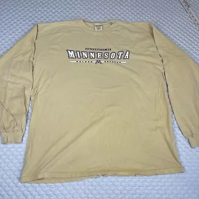 Minnesota Gophers Shirt Mens XL Long Sleeve Faded Gold Wash Preshrunk Cotton NEW • $21.50