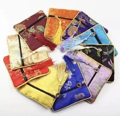 99p Chinese Handmade Satin Silk Embroidery Purse Wallet Bag Phone Coin Accessory • £80.39