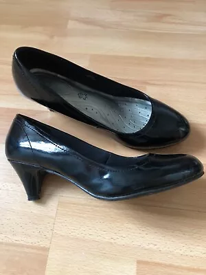 £6 • Buy M&S Footglove Black Patent Court Shoes Size Uk 5.5 Wider Fit